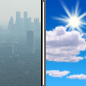 Tuesday: Haze then Mostly Sunny
